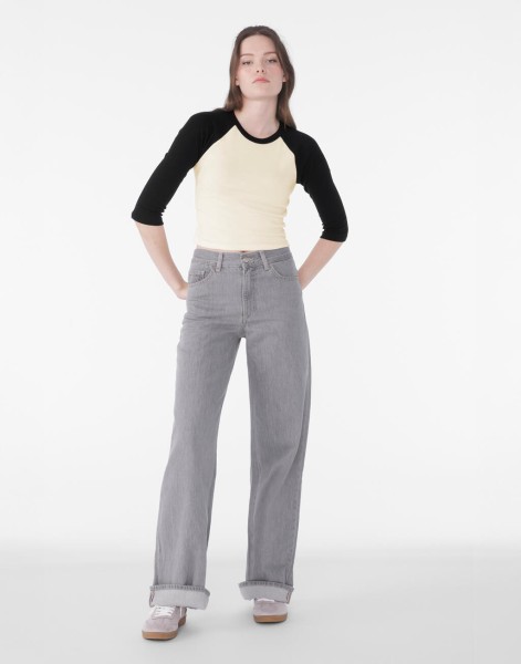 Women`s Micro Rib 3/4 Raglan Baby Tee  