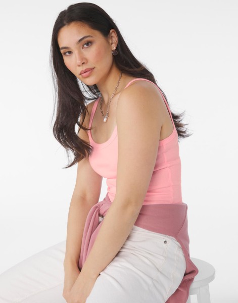 Women`s Micro Rib Spaghetti Strap Tank  