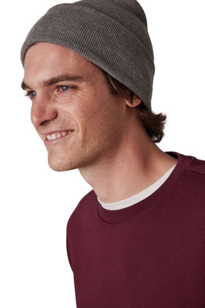 BEANIE WITH TURN-UP Szürke 