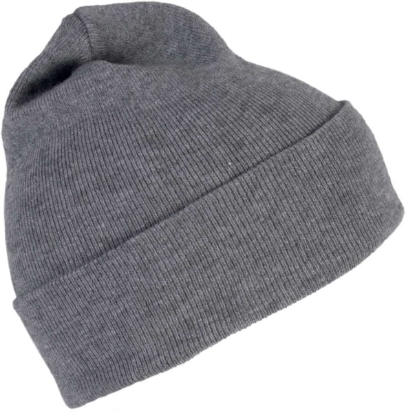 BEANIE WITH TURN-UP Szürke 