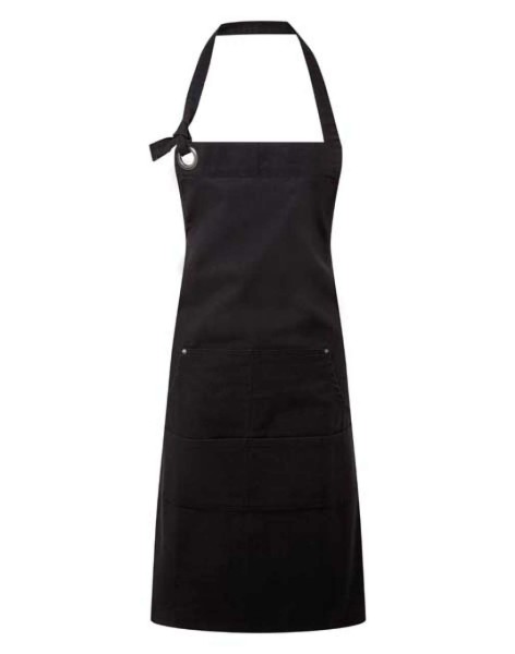 'CALIBRE' HEAVY COTTON CANVAS POCKET APRON Fekete 