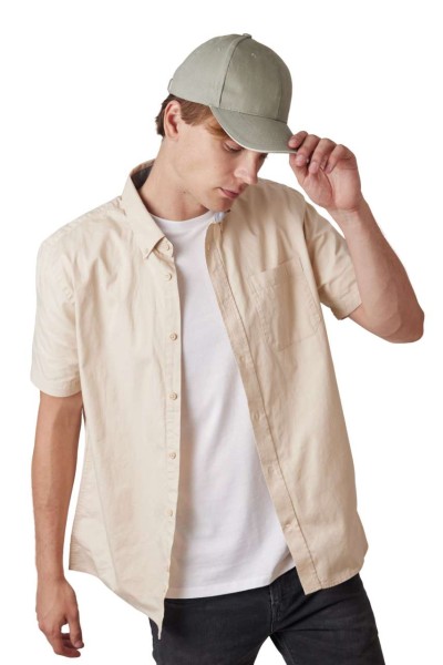 CAP IN ORGANIC COTTON WITH CONTRASTING SANDWICH PEAK - 6PANELS Szürke 