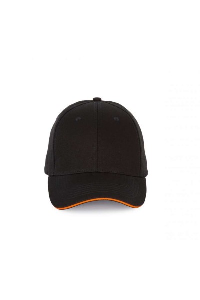 CAP WITH CONTRASTING SANDWICH PEAK - 6PANELS Fekete 