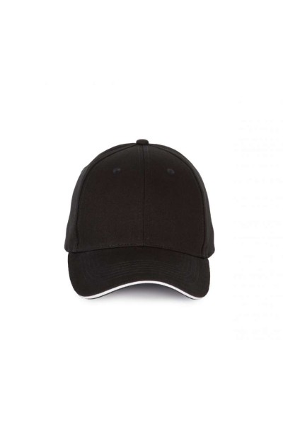 CAP WITH CONTRASTING SANDWICH PEAK - 6PANELS Fekete 