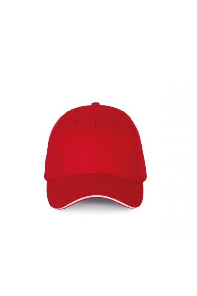 CAP WITH CONTRASTING SANDWICH PEAK - 6PANELS Piros 