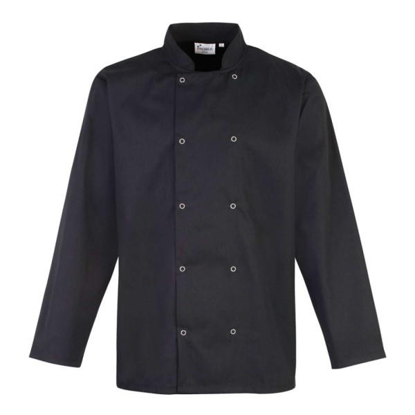 CHEF'S LONG SLEEVE STUD JACKET Fekete 