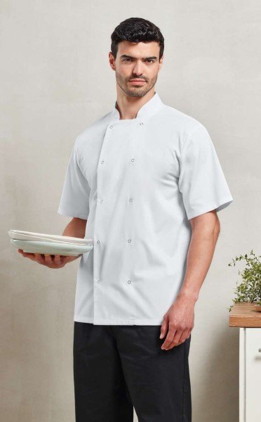 CHEF'S SHORT SLEEVE STUD JACKET Fekete 