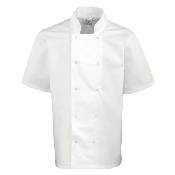 CHEF'S SHORT SLEEVE STUD JACKET Fehér 