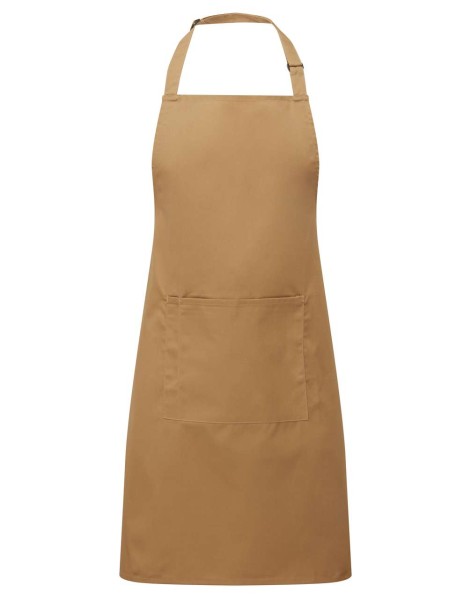 'COLOURS COLLECTION’ BIB APRON WITH POCKET Barna 