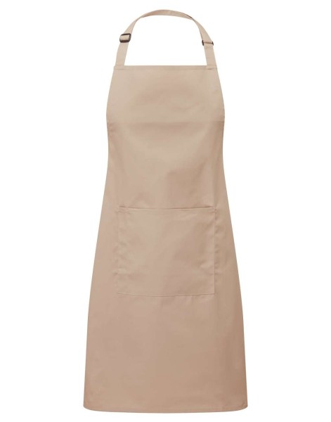 'COLOURS COLLECTION’ BIB APRON WITH POCKET Barna 