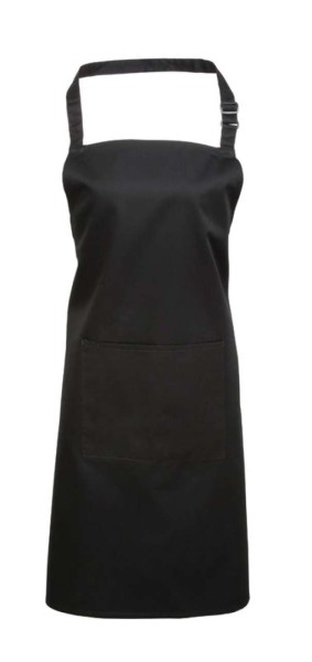 'COLOURS COLLECTION’ BIB APRON WITH POCKET Fekete 