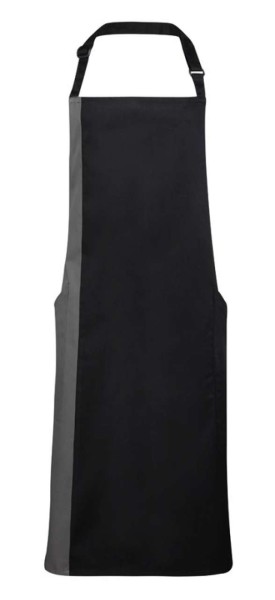 'COLOURS COLLECTION’ CONTRAST BIB APRON Fekete 