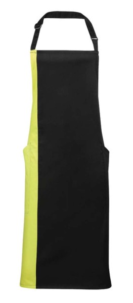 'COLOURS COLLECTION’ CONTRAST BIB APRON Fekete 