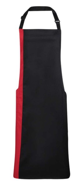 'COLOURS COLLECTION’ CONTRAST BIB APRON Fekete 