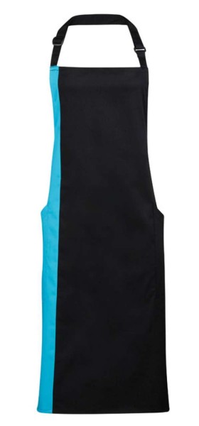 'COLOURS COLLECTION’ CONTRAST BIB APRON Fekete 
