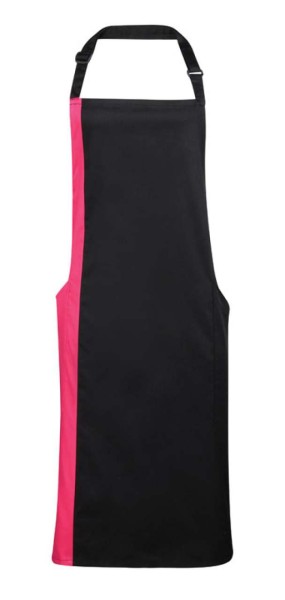 'COLOURS COLLECTION’ CONTRAST BIB APRON Fekete 