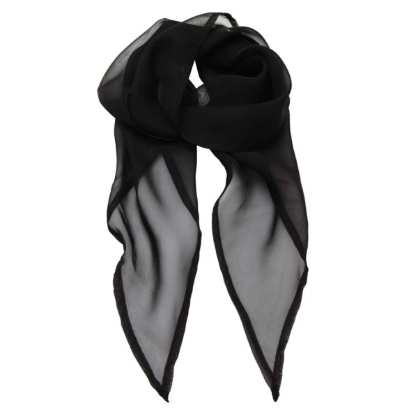 'COLOURS COLLECTION' PLAIN CHIFFON SCARF Fekete 