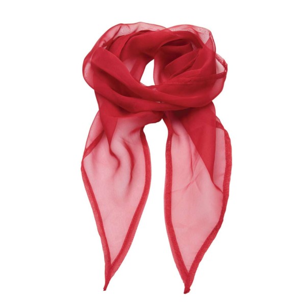 'COLOURS COLLECTION' PLAIN CHIFFON SCARF Piros 