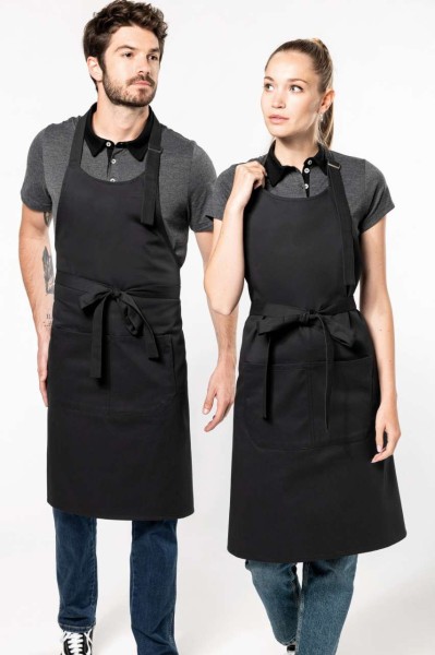 COTTON APRON HIGH-TEMPERATURE WASHABLE Fekete 