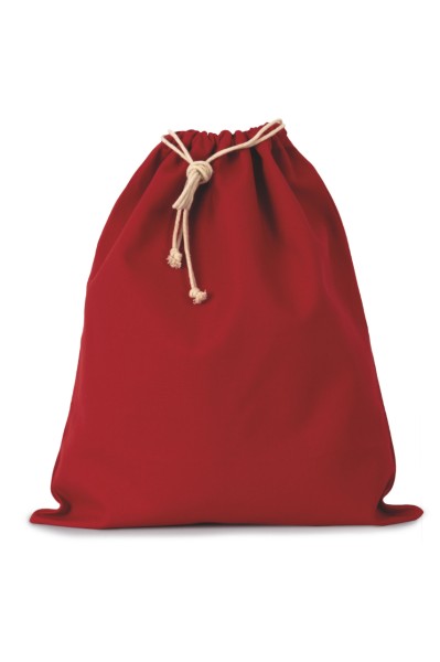 COTTON BAG WITH DRAWCORD CLOSURE - LARGE SIZE Piros 