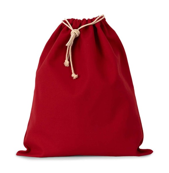 COTTON BAG WITH DRAWCORD CLOSURE - LARGE SIZE Piros 
