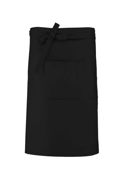 COTTON LONG APRON Fekete 