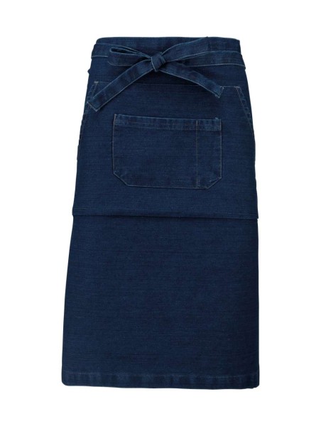 COTTON LONG APRON Kék 