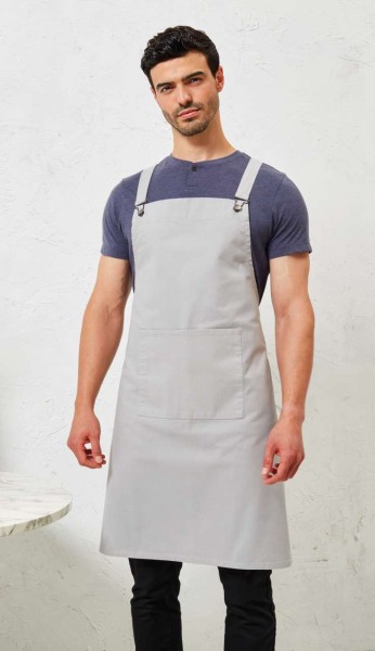 CROSS BACK ’BARISTA’ BIB APRON Fekete 