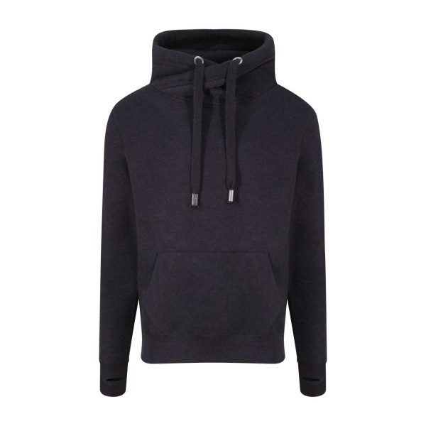 CROSS NECK HOODIE Fekete 
