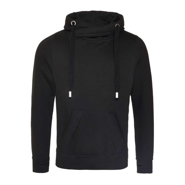 CROSS NECK HOODIE Fekete 