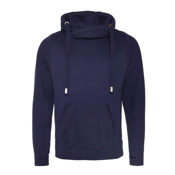 CROSS NECK HOODIE Kék 