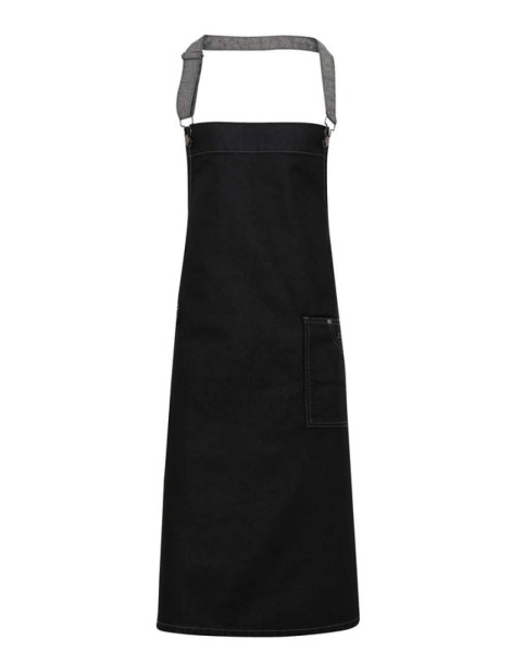 'DISTRICT' WAXED LOOK DENIM BIB APRON Szürke 