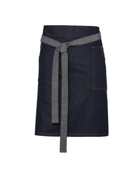 'DIVISION' WAXED LOOK DENIM WAIST APRON Kék 