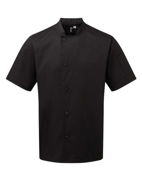 'ESSENTIAL' SHORT SLEEVE CHEF'S JACKET Fekete 