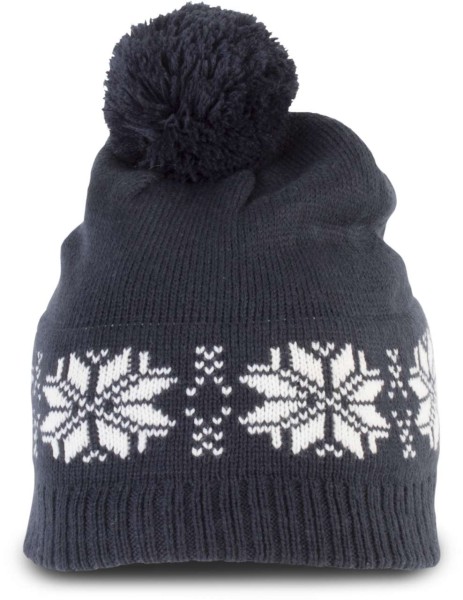 FAIR ISLE KNIT BEANIE Kék 