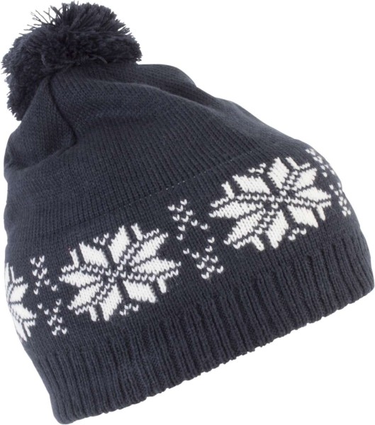 FAIR ISLE KNIT BEANIE Kék 