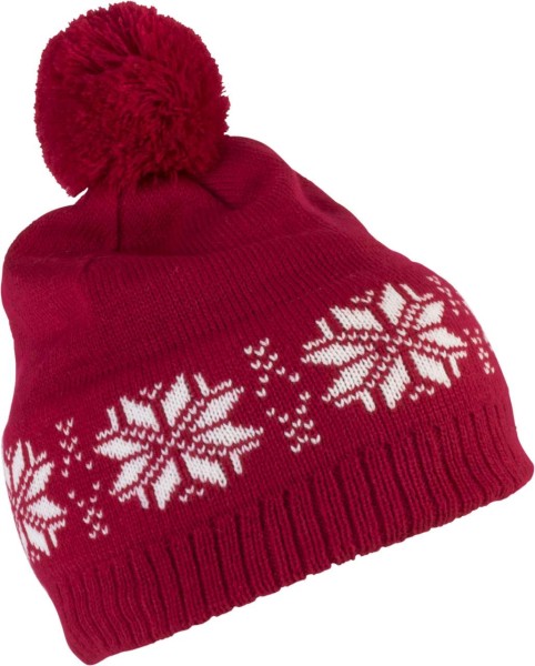 FAIR ISLE KNIT BEANIE Piros 