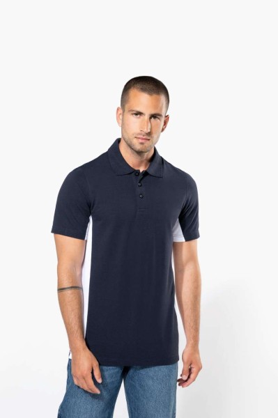 FLAG - SHORT-SLEEVED TWO-TONE POLO SHIRT Fekete 