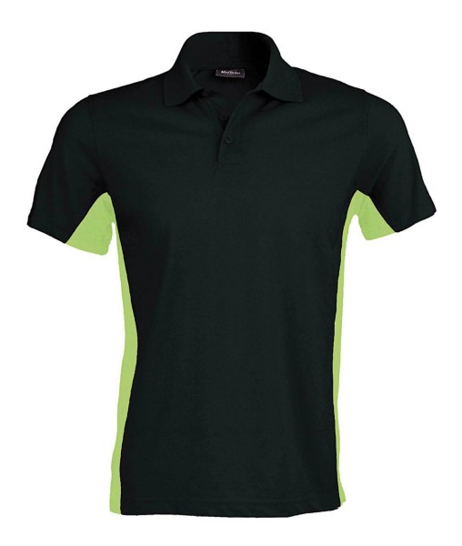 FLAG - SHORT-SLEEVED TWO-TONE POLO SHIRT Fekete 