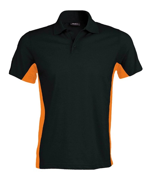 FLAG - SHORT-SLEEVED TWO-TONE POLO SHIRT Fekete 