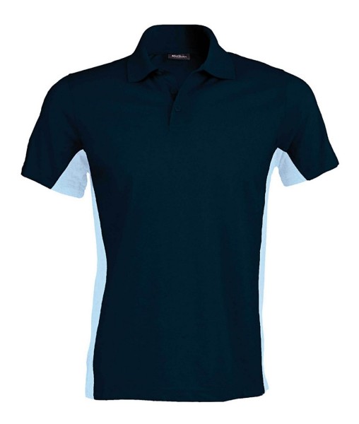 FLAG - SHORT-SLEEVED TWO-TONE POLO SHIRT Kék 