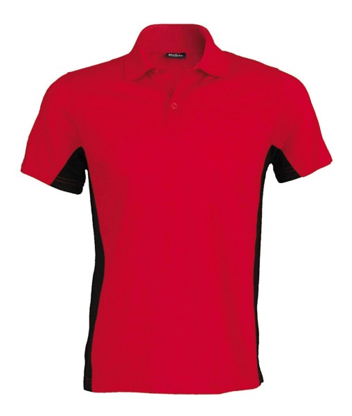 FLAG - SHORT-SLEEVED TWO-TONE POLO SHIRT Piros 