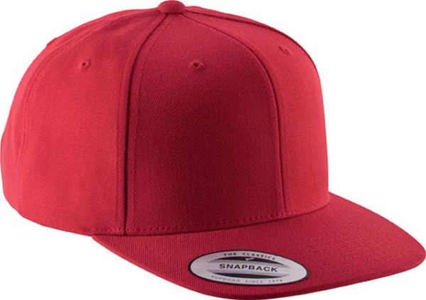 FLAT PEAK CAP - 6 PANELS Piros 