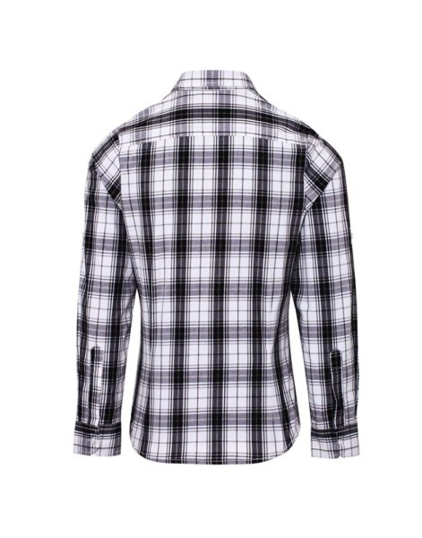 'GINMILL' CHECK - WOMEN'S LONG SLEEVE COTTON SHIRT Fekete 