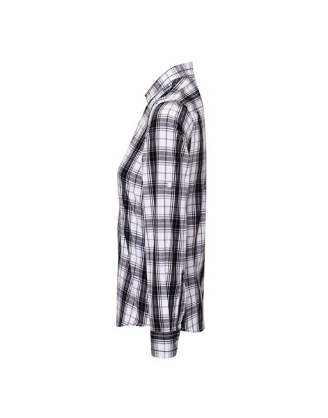 'GINMILL' CHECK - WOMEN'S LONG SLEEVE COTTON SHIRT Fekete 