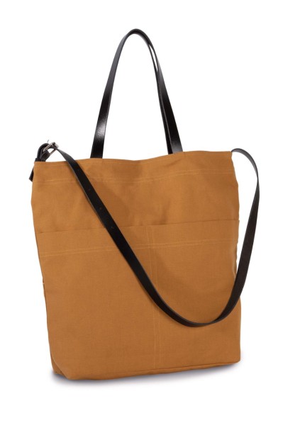HANDBAG WITH LEATHER SHOULDER STRAP Narancssárga 
