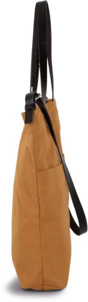 HANDBAG WITH LEATHER SHOULDER STRAP Narancssárga 