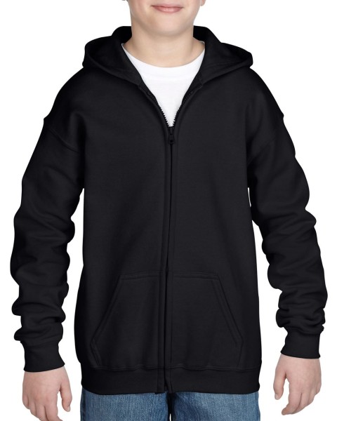 HEAVY BLEND™ YOUTH FULL ZIP HOODED SWEATSHIRT Fekete 