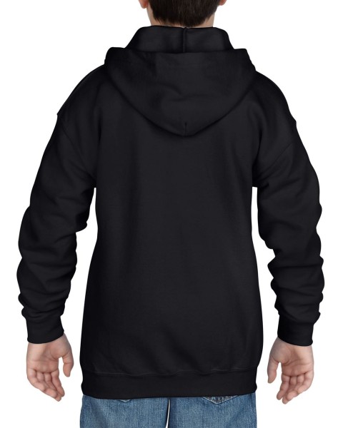 HEAVY BLEND™ YOUTH FULL ZIP HOODED SWEATSHIRT Fekete 