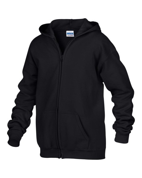HEAVY BLEND™ YOUTH FULL ZIP HOODED SWEATSHIRT Fekete 